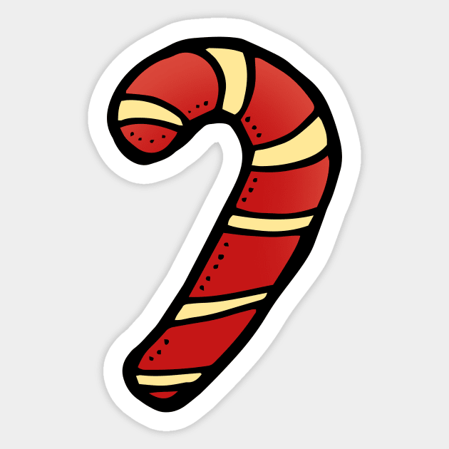 Christmas Candy Cane Doodle Art Sticker by VANDERVISUALS